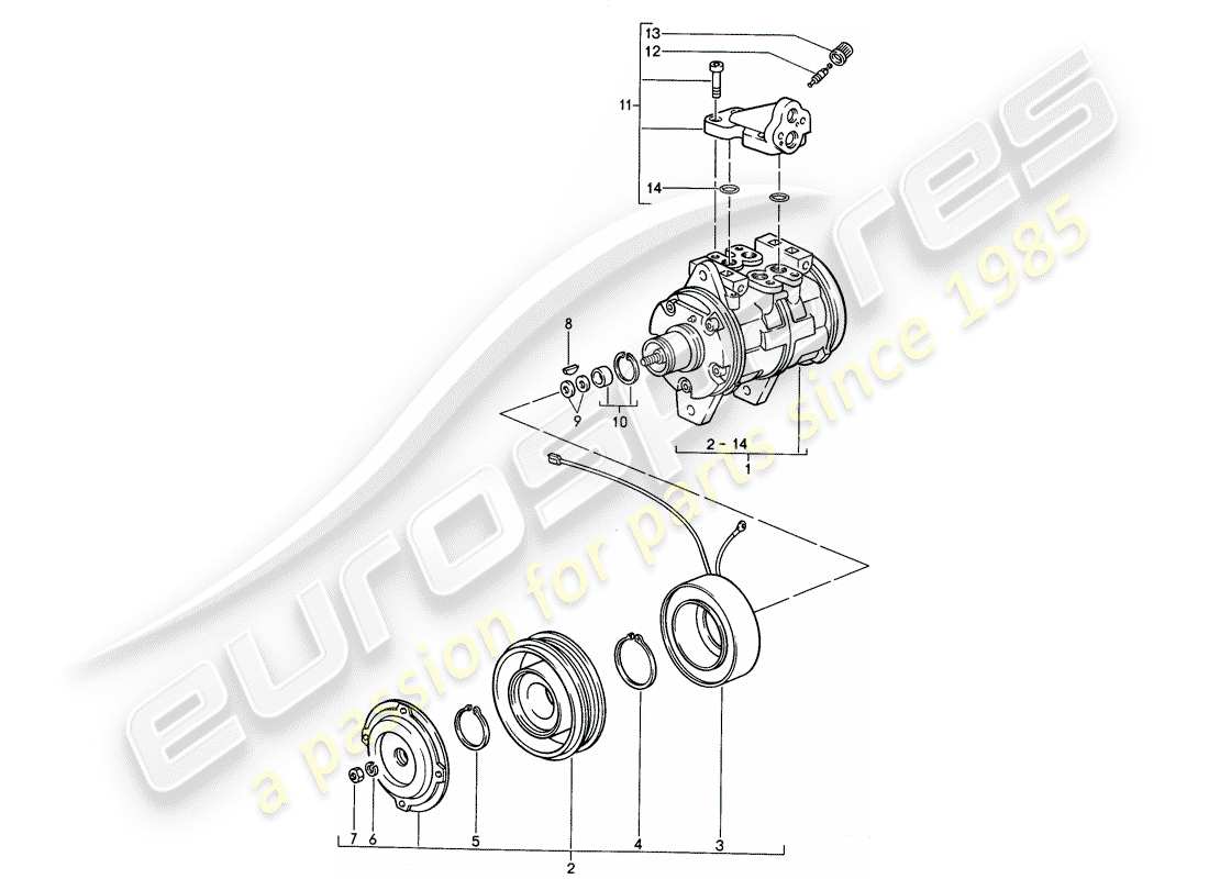 porsche 1992 (968) compressore diagramma delle parti