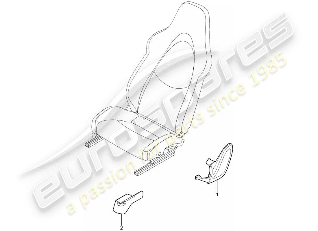 porsche 2007 (997-1 turbo / gt2) sedile anteriore schema delle parti