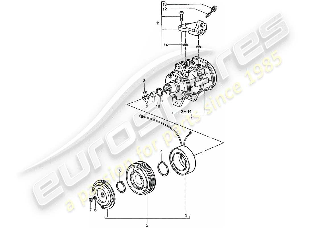 porsche 1991 (944) compressore diagramma delle parti