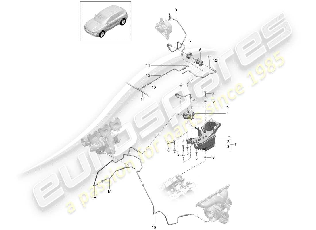 porsche 2014 (macan) per veicoli a pagamento diagramma delle parti