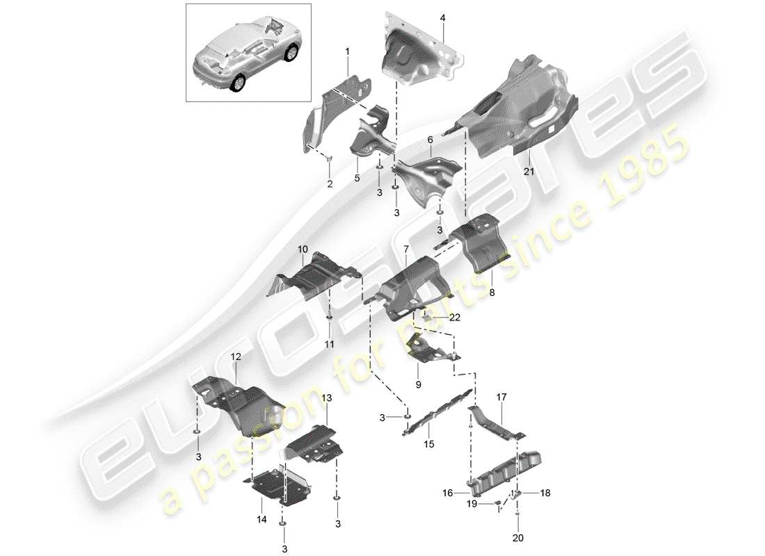 porsche 2015 (macan) liner diagramma delle parti