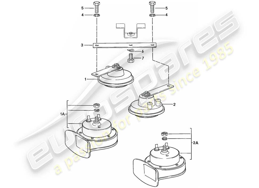 porsche 1977 (924) corno diagramma delle parti