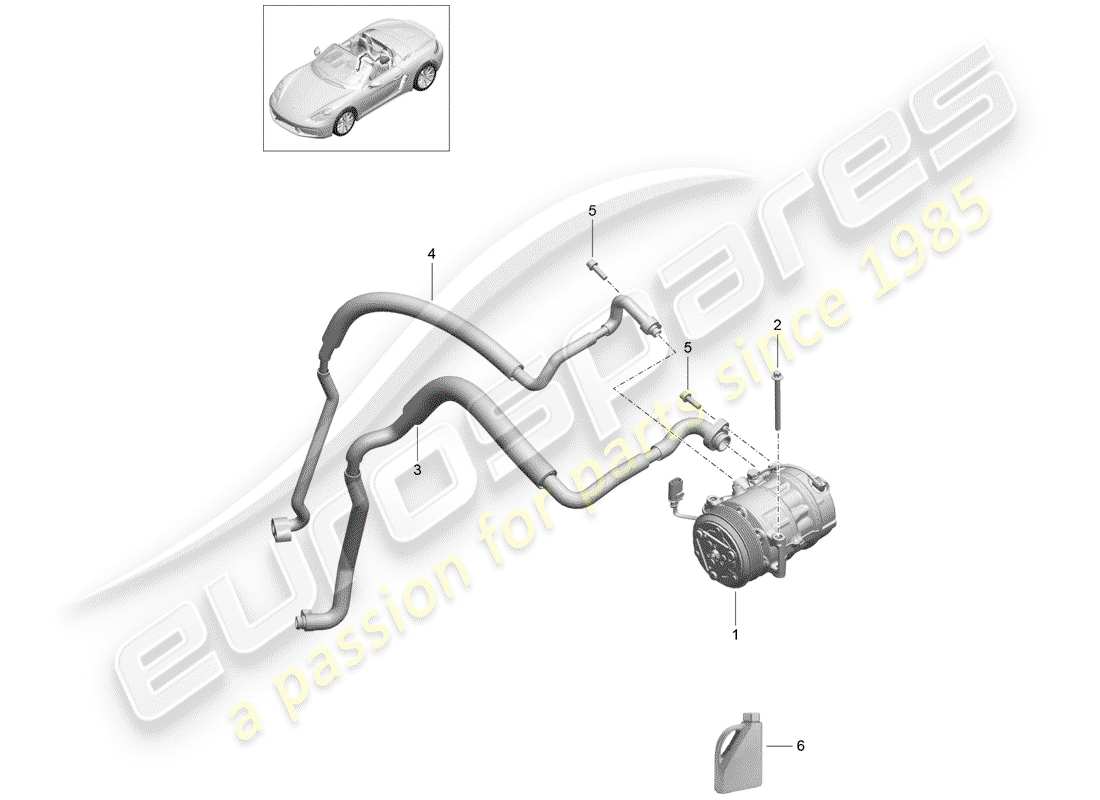 porsche 2017 (718 boxster) compressore diagramma delle parti