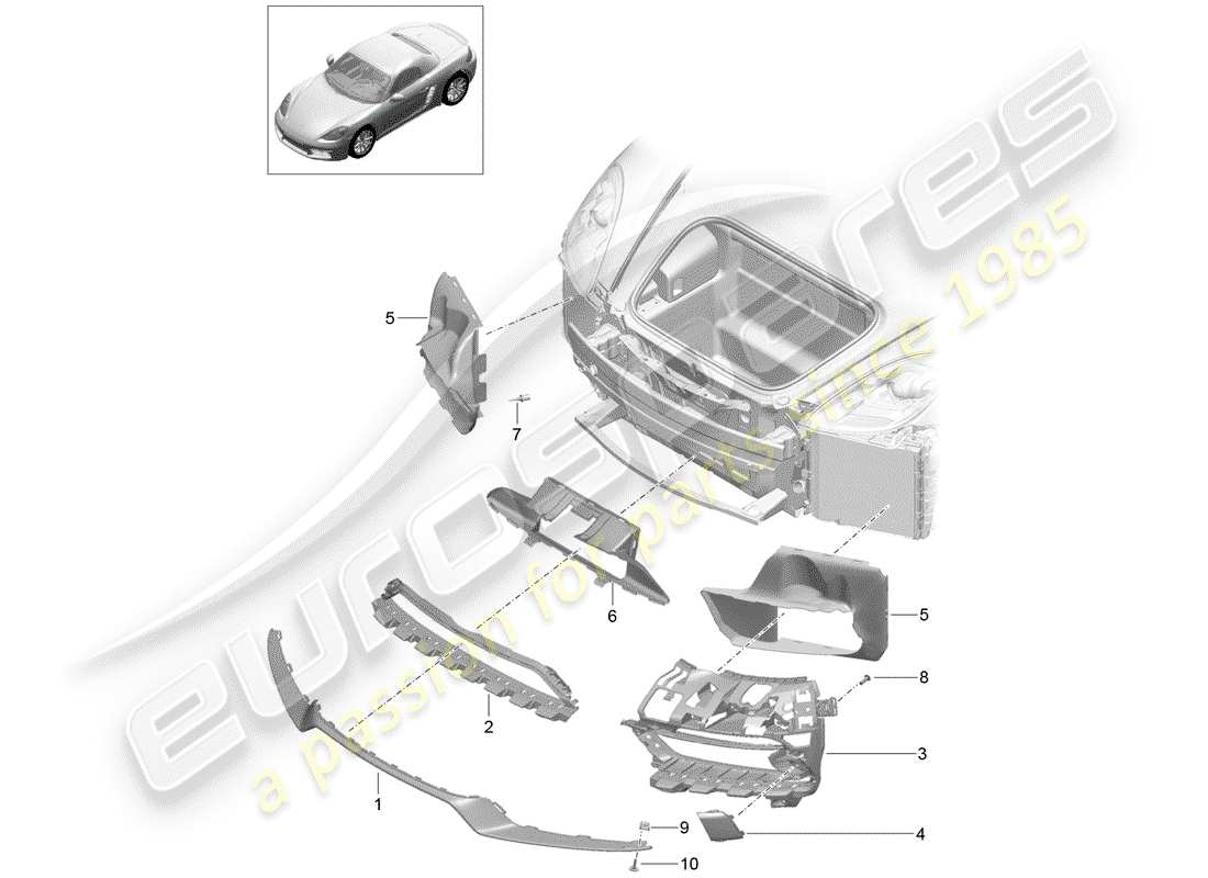 porsche 2019 (718 boxster) condotto dell'aria diagramma delle parti