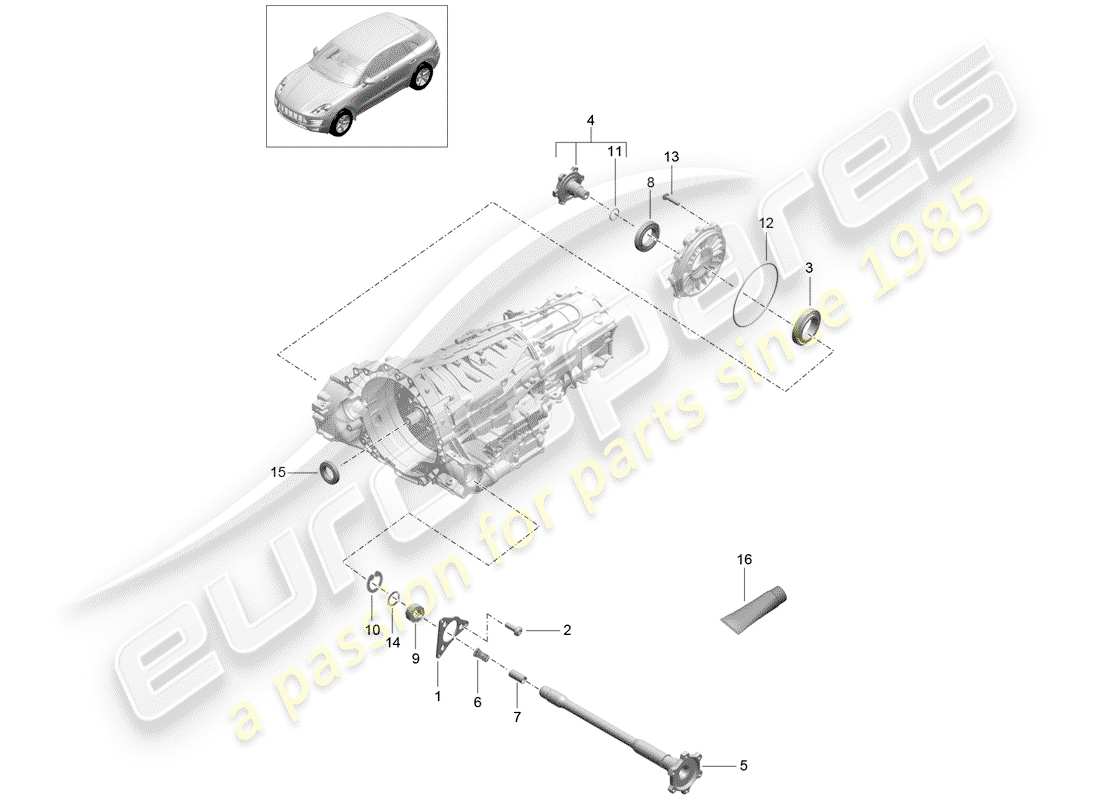 porsche 2016 (macan) - pdk - diagramma delle parti