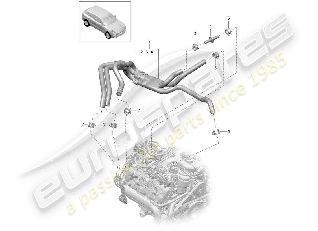 porsche 2016 (macan) schema delle parti del sistema di alimentazione