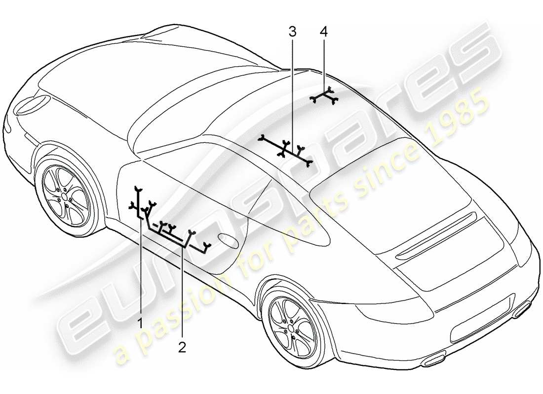 porsche 2009 (997-2) cablaggi diagramma delle parti