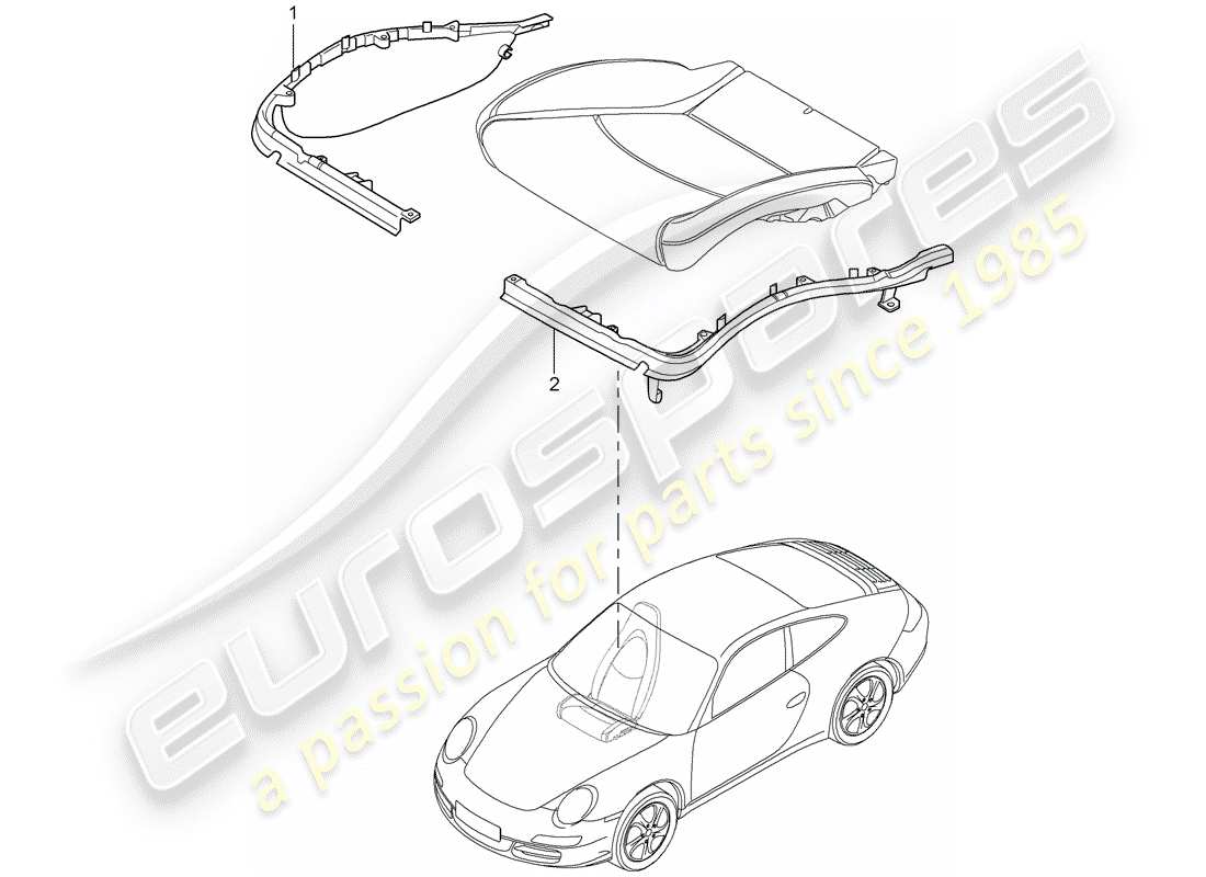 porsche 2009 (997-2) porta cuscino diagramma delle parti