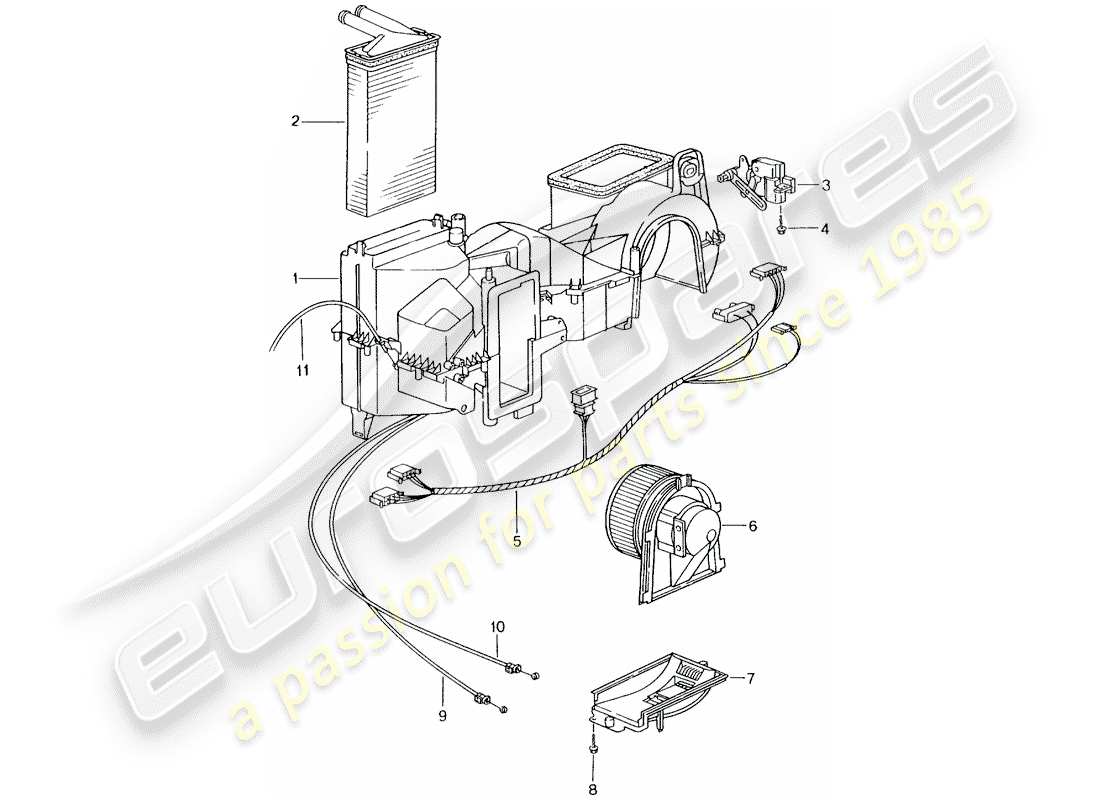 porsche 2003 (996 gt3) riscaldatore - parti singole diagramma delle parti