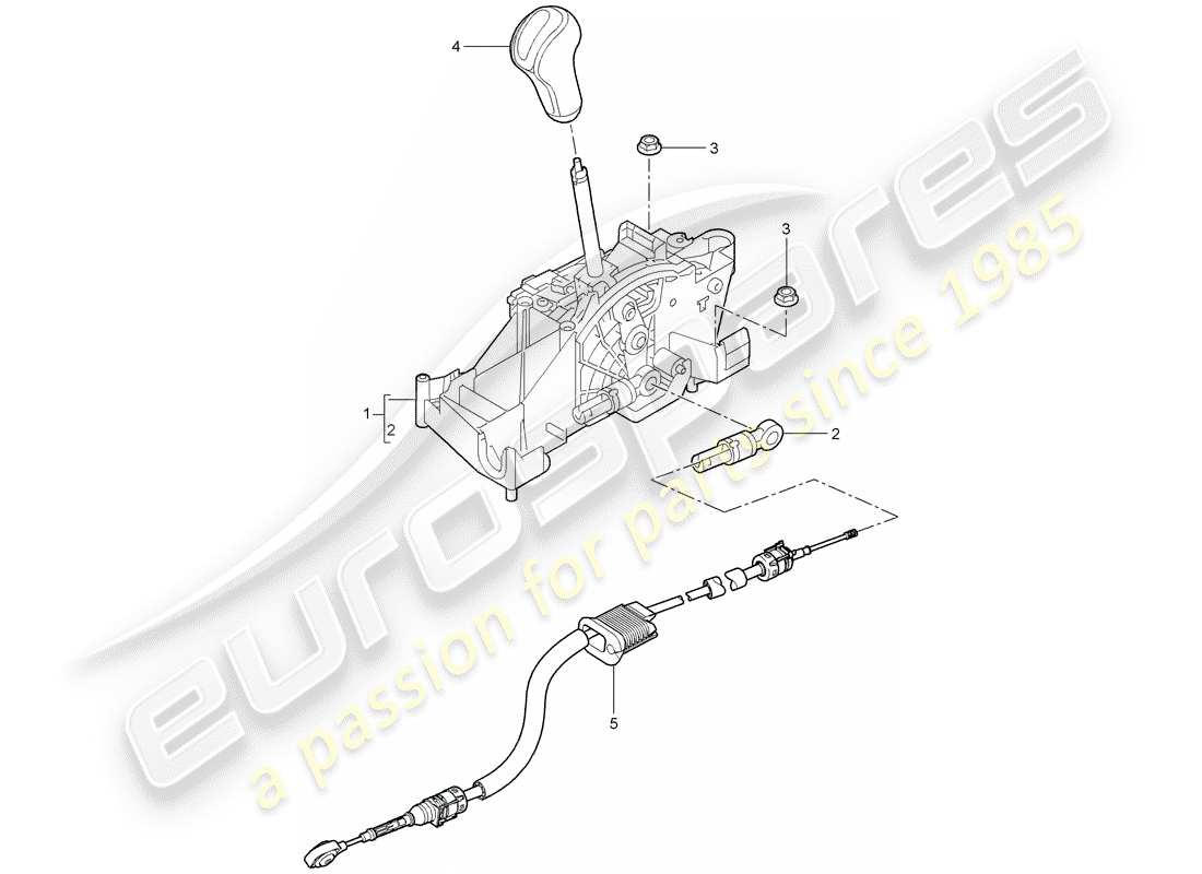 porsche 2009 997-2 turbo / gt2 leva del selettore schema delle parti