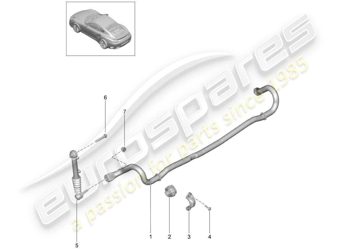 porsche 2017 (991-2 turbo) diagramma delle parti stabilizzatore