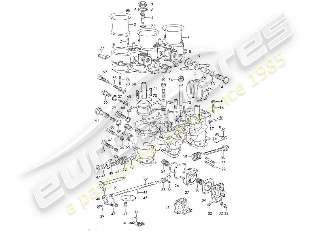 porsche 1966 (911/912) parti singole - carburatore - - weber - - - 40 ida 3c-3c1 - - m 090 7001 >> - - 40 ids 3c-3c1- - m 096 0502 >> - - 40 idt/idap 3c-3c1 - - - 40 idtp 3c-3c1 - - set di riparazione per manutenzione - guarnizione set - vedi illustrazione: diagramma delle parti