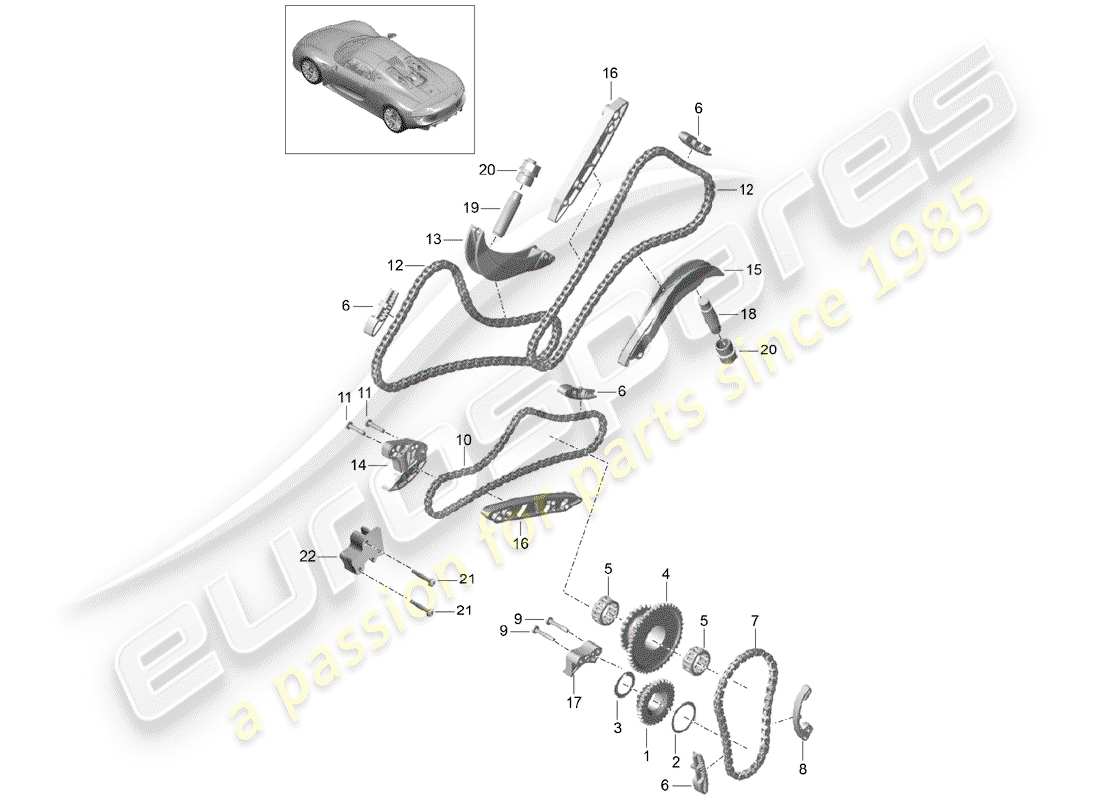 porsche 918 spyder (2015) diagramma delle parti di controllo della valvola