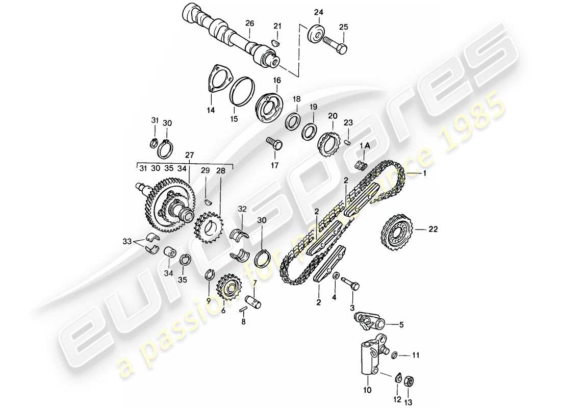 porsche 1984 (911) controllo della valvola diagramma delle parti