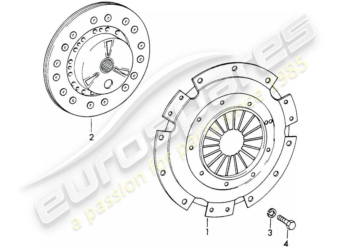 porsche 1966 (911/912) frizione diagramma delle parti