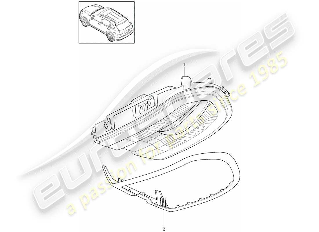 porsche 2013 (cayenne e2 92a) staffa schema delle parti