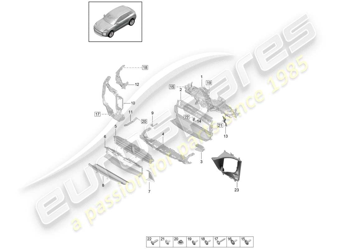 porsche 2019 (macan) staffa diagramma delle parti