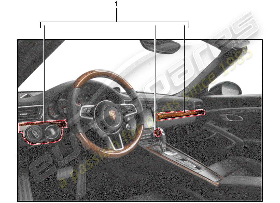 porsche 2016 (tequipment 98x/99x) schema delle parti del kit di installazione
