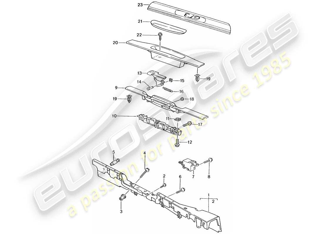 porsche 2002 (996 gt3) fodera - davanzale diagramma delle parti