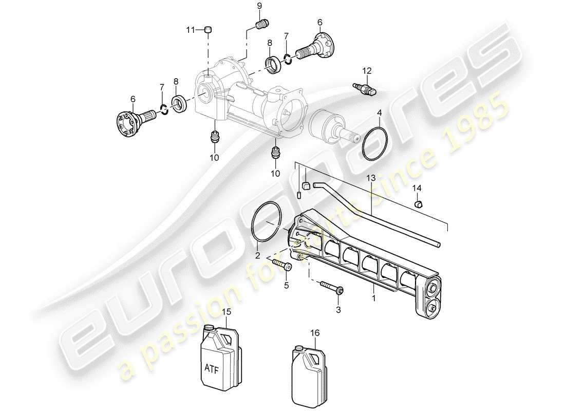 porsche 2009 997-2 turbo / gt2 differenziale assale anteriore schema delle parti