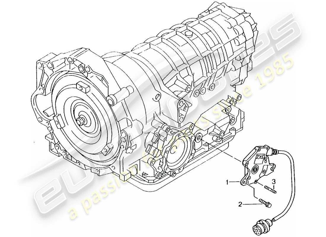 porsche 2000 (996) tiptronic - meccanismo di funzionamento - striscia di tenuta - alloggiamento - d >> - mj 2001 schema delle parti
