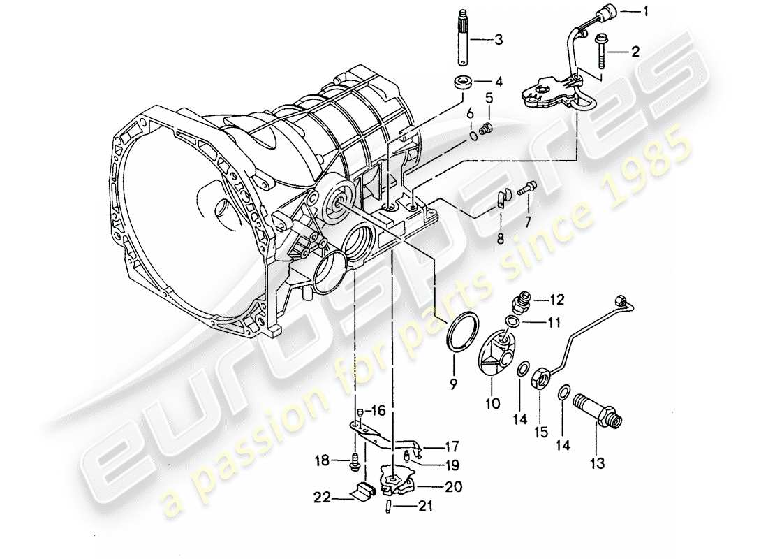 porsche 1993 (968) tiptronic - selettore diagramma delle parti