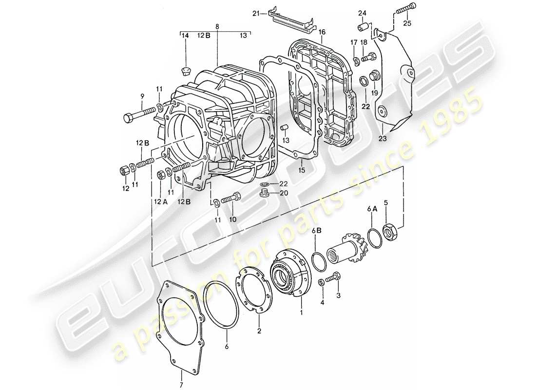 porsche 1990 (928) cambio automatico - differenziale 1 diagramma delle parti