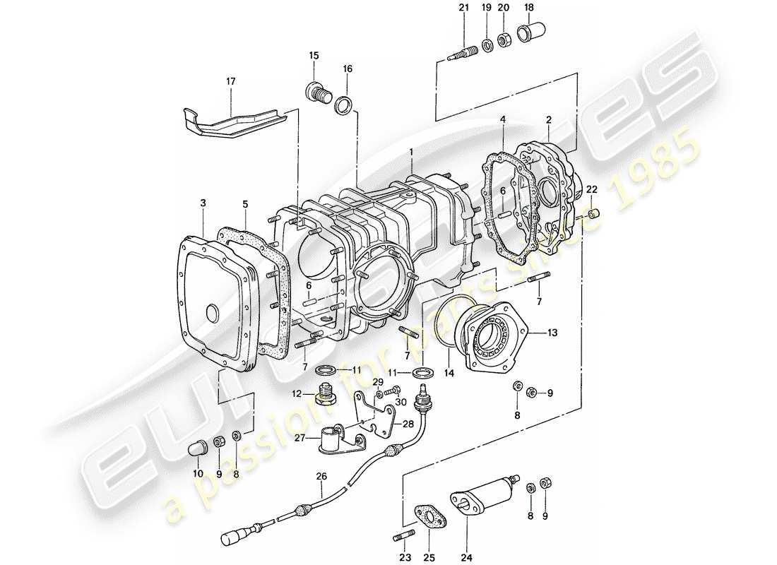 porsche 1987 (959) differenziale assale anteriore diagramma delle parti