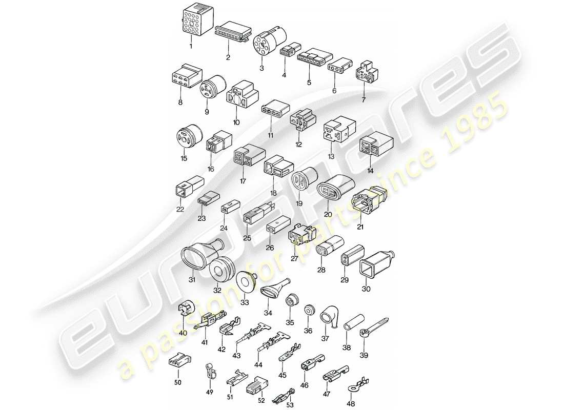 porsche 1984 (944) connettore a spinta diagramma delle parti