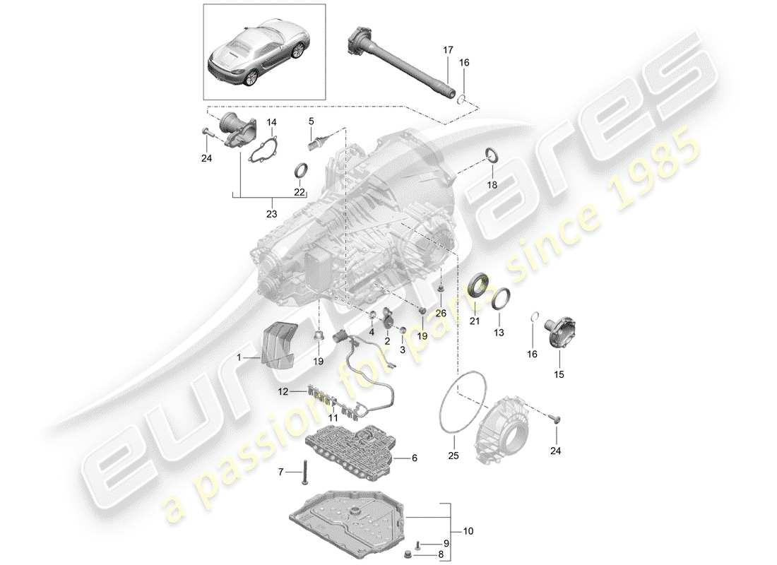 porsche 2015 (981 boxster) - pdk - diagramma delle parti