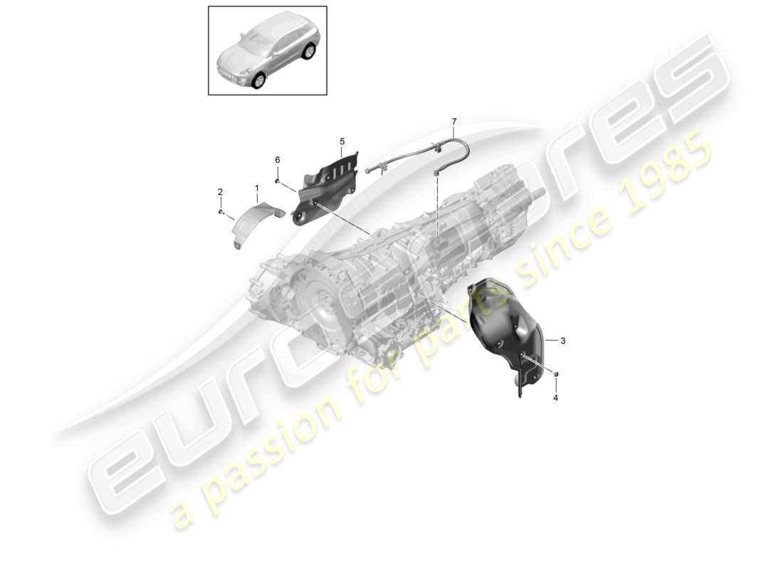 porsche 2016 (macan) 7-speed cambio a doppia frizione - pdk - schema ricambi accessori