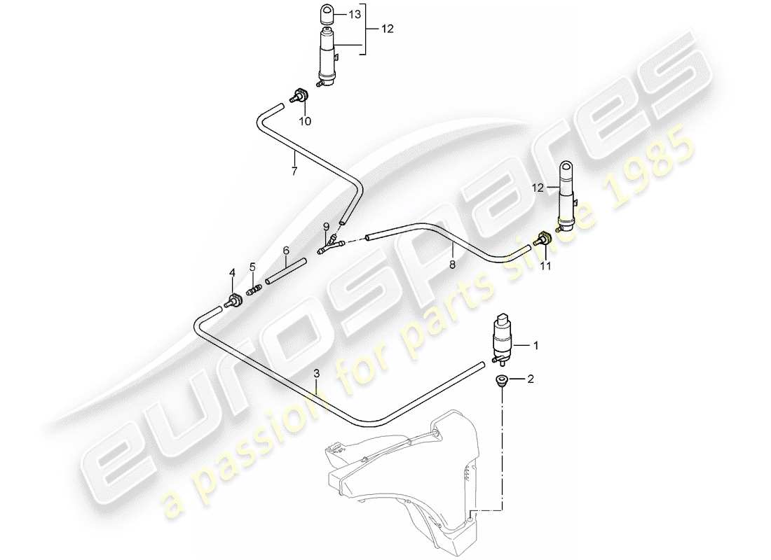 porsche 2007 (987 boxster) impianto rondella diagramma delle parti