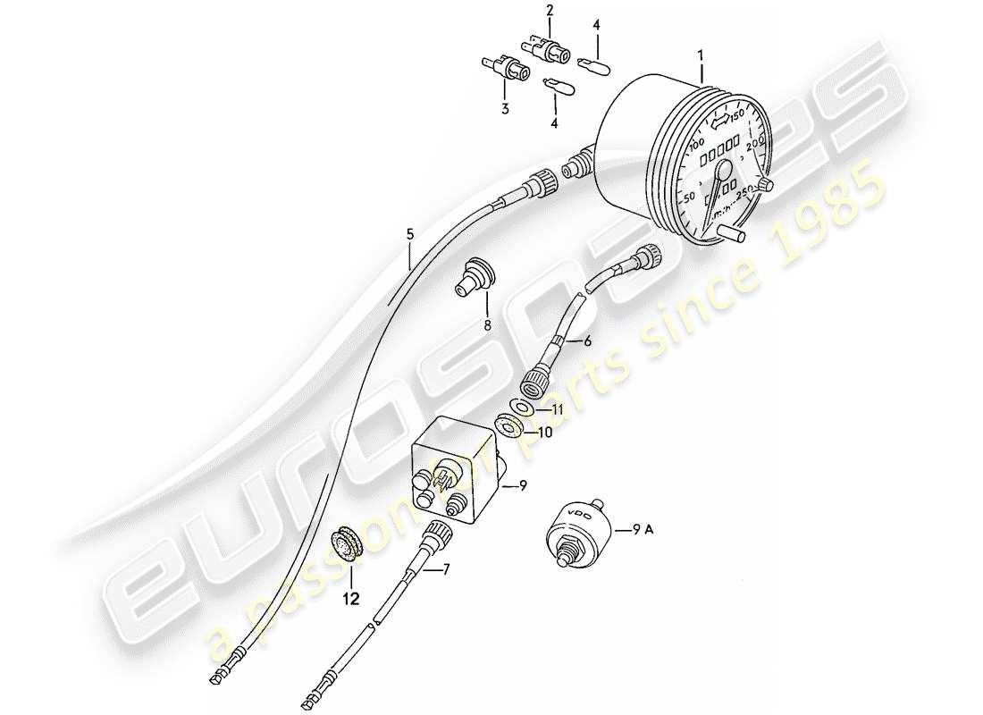 porsche 1976 (924) tachimetro - d >> - mj 1978 diagramma delle parti
