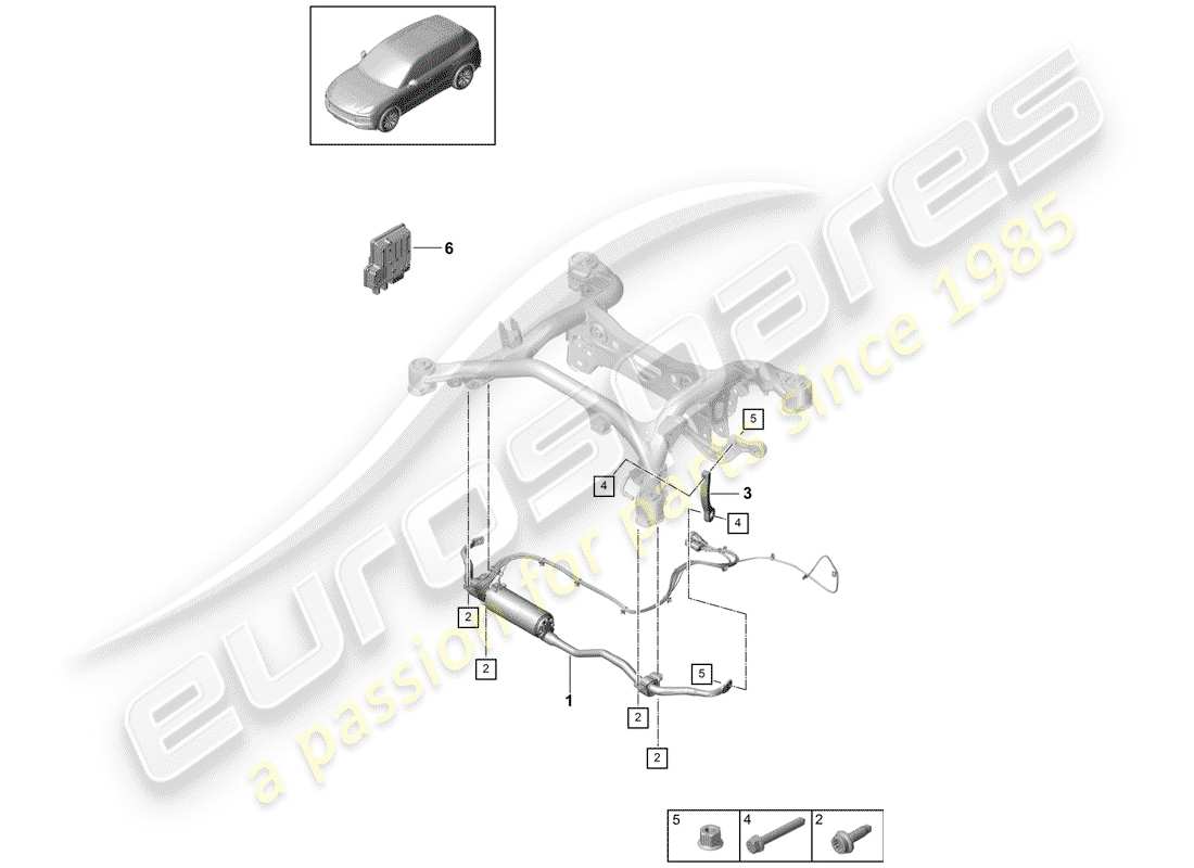 porsche 2019 (cayenne e3 9ya/9yb) stabilizzatore diagramma delle parti