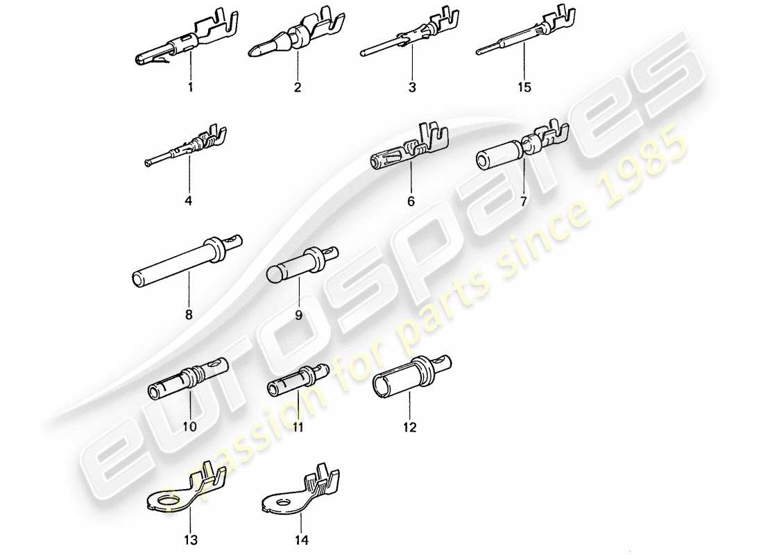 porsche 1991 (944) terminale pin (maschio) - pin di contatto - capaccavo schema delle parti