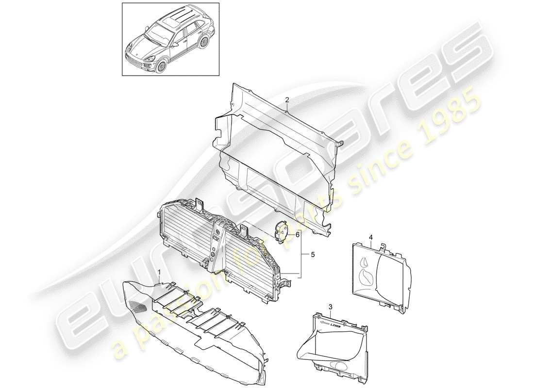 porsche 2016 (cayenne e2 92a) condotto dell'aria diagramma delle parti