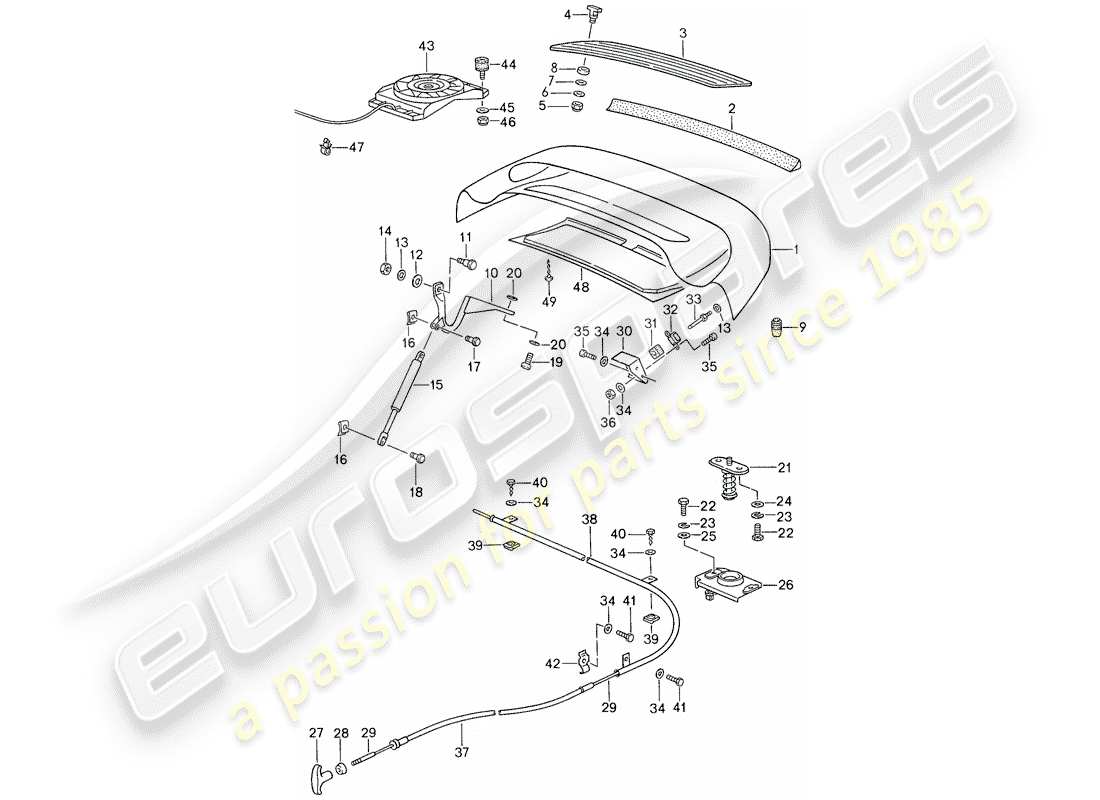 porsche 1987 (959) copertina diagramma delle parti
