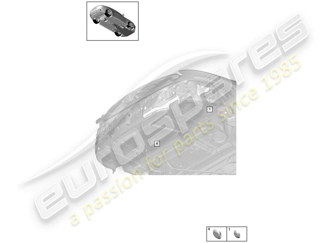porsche 2020 (panamera 971-1) diagramma delle parti della spina