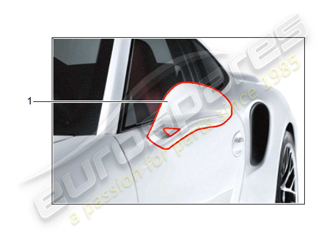 porsche 2016 (tequipment 98x/99x) specchio retrovisore schema delle parti