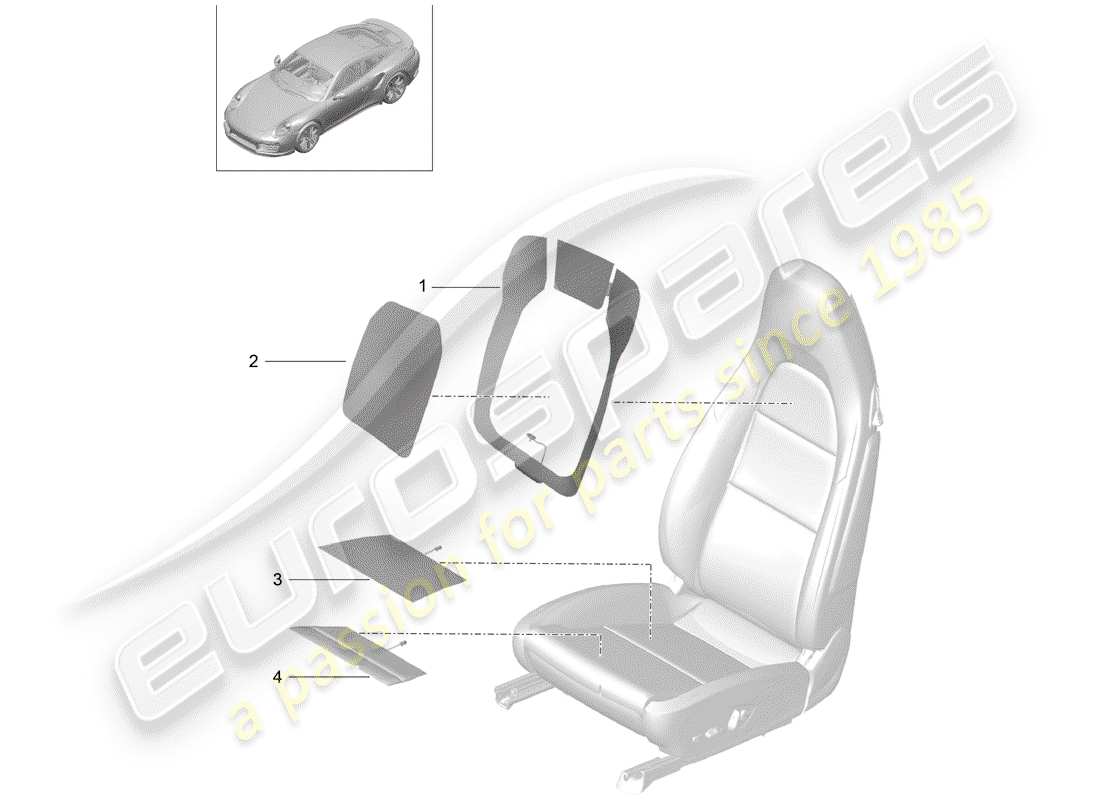porsche 2019 (991-2 turbo) elemento riscaldante diagramma delle parti