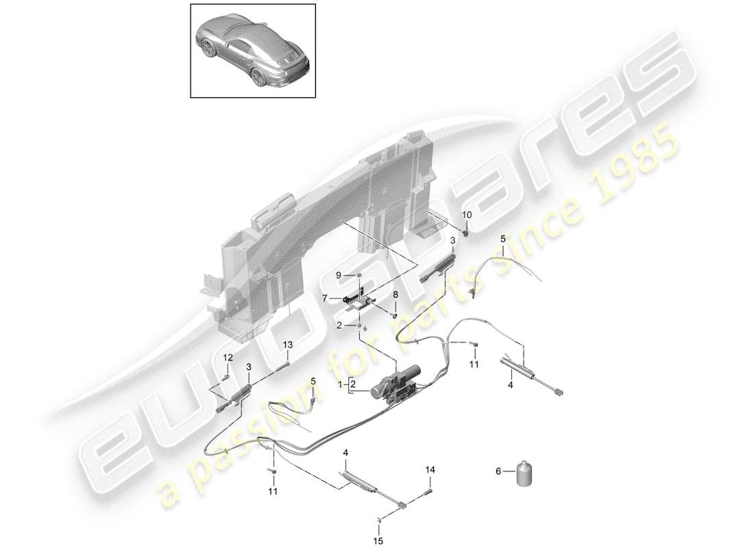 porsche 2020 (991-2) contenitore superiore diagramma delle parti