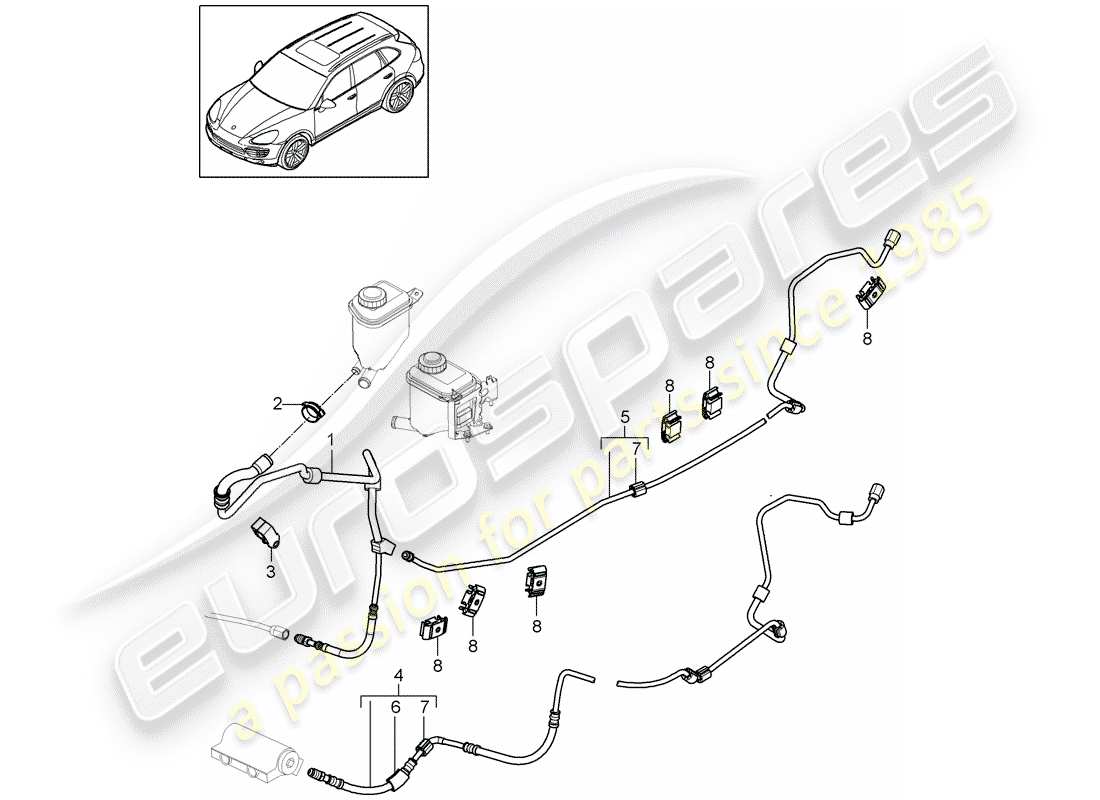 porsche 2013 (cayenne e2 92a) diagramma delle parti stabilizzatore