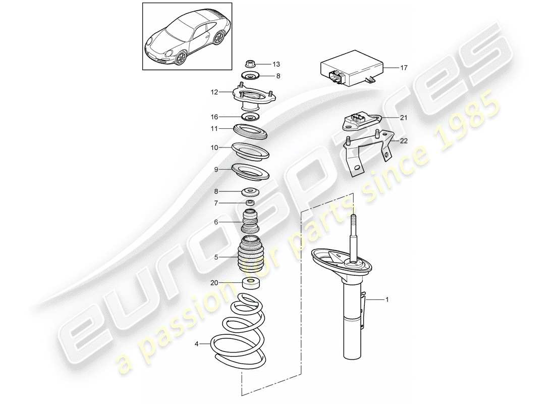 porsche 2012 (997-2) sospensione diagramma delle parti