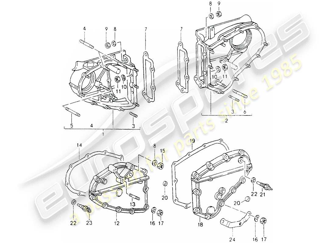 porsche 1991 (964) cassa catena diagramma delle parti