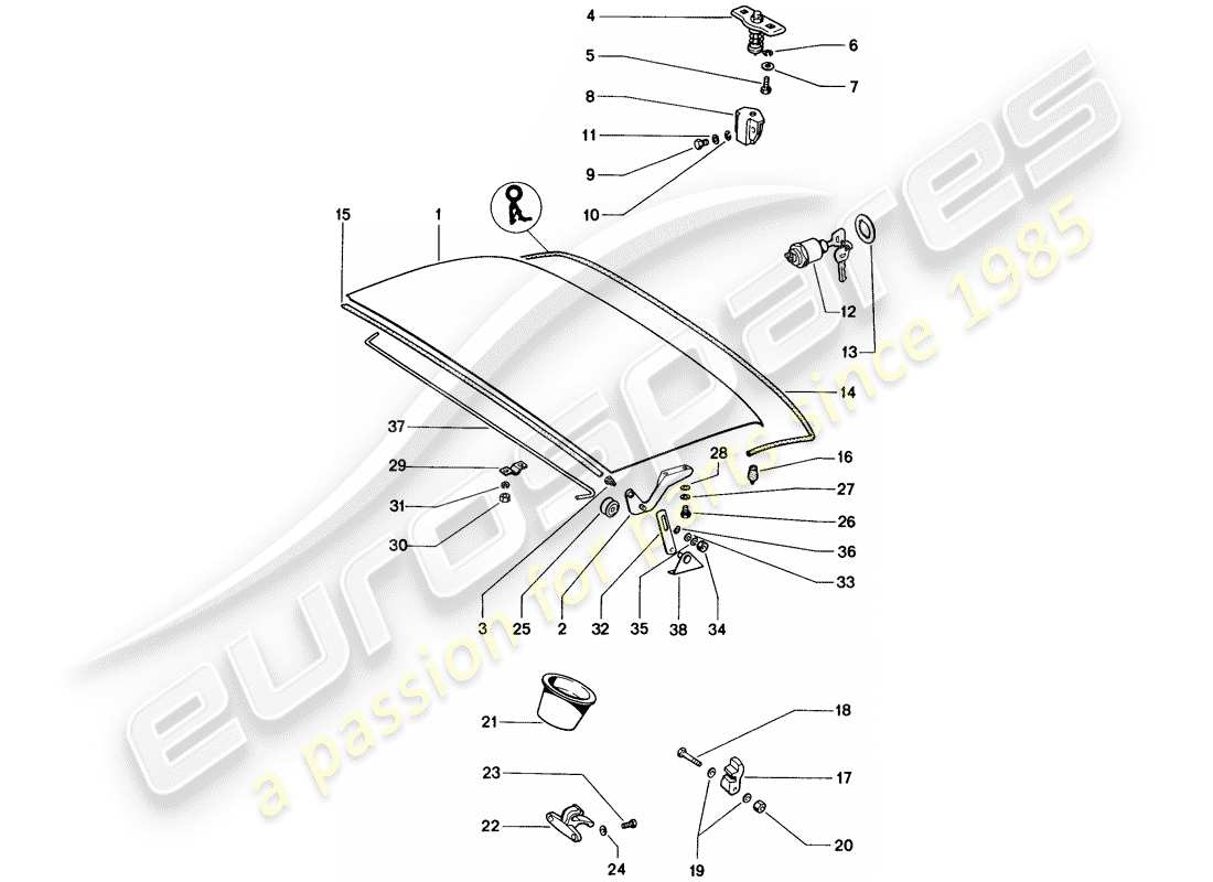 porsche 1976 (914) copertina diagramma delle parti