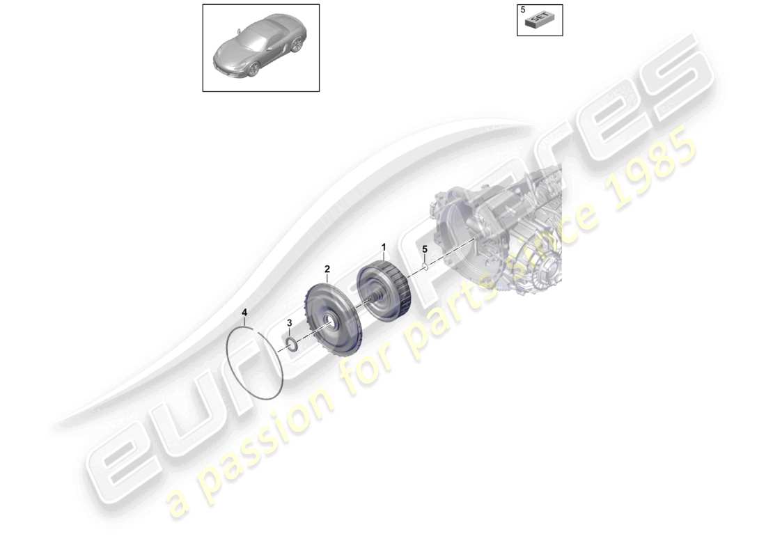 porsche 2014 (981 boxster) - pdk - schema ricambi frizione cambio a doppia frizione