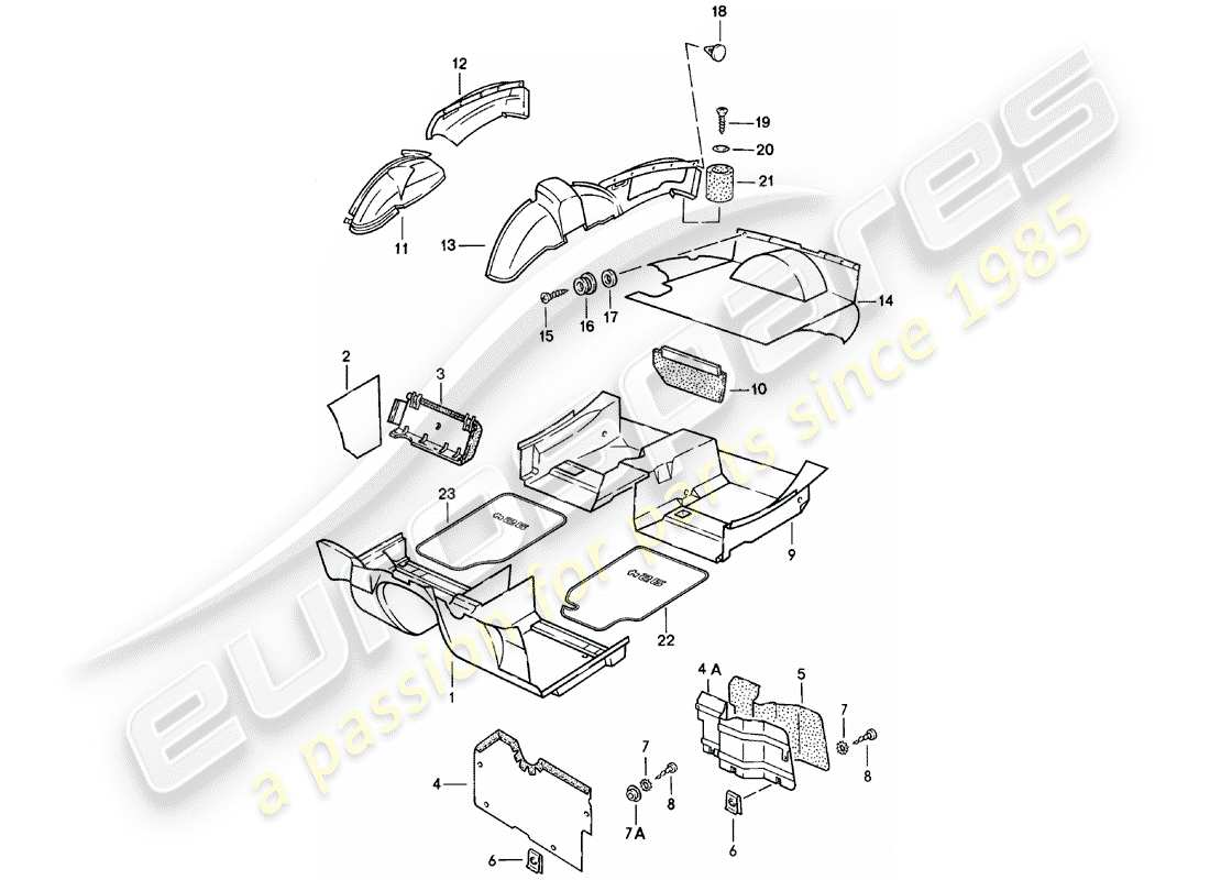 porsche 1981 (924) bordi - f >> 92-cn406 384 - f >> 93-cn100 861 diagramma delle parti