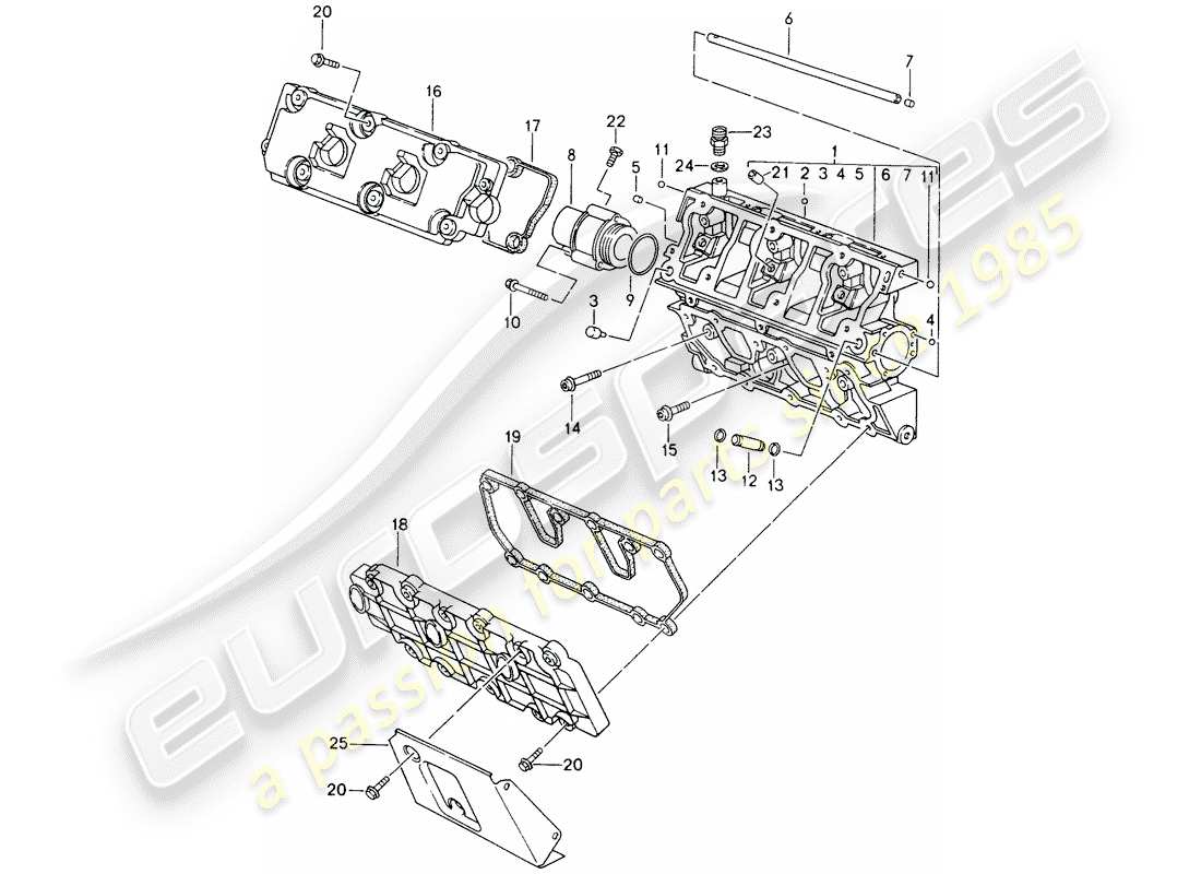 porsche 1996 (993) alloggio albero a camme diagramma delle parti