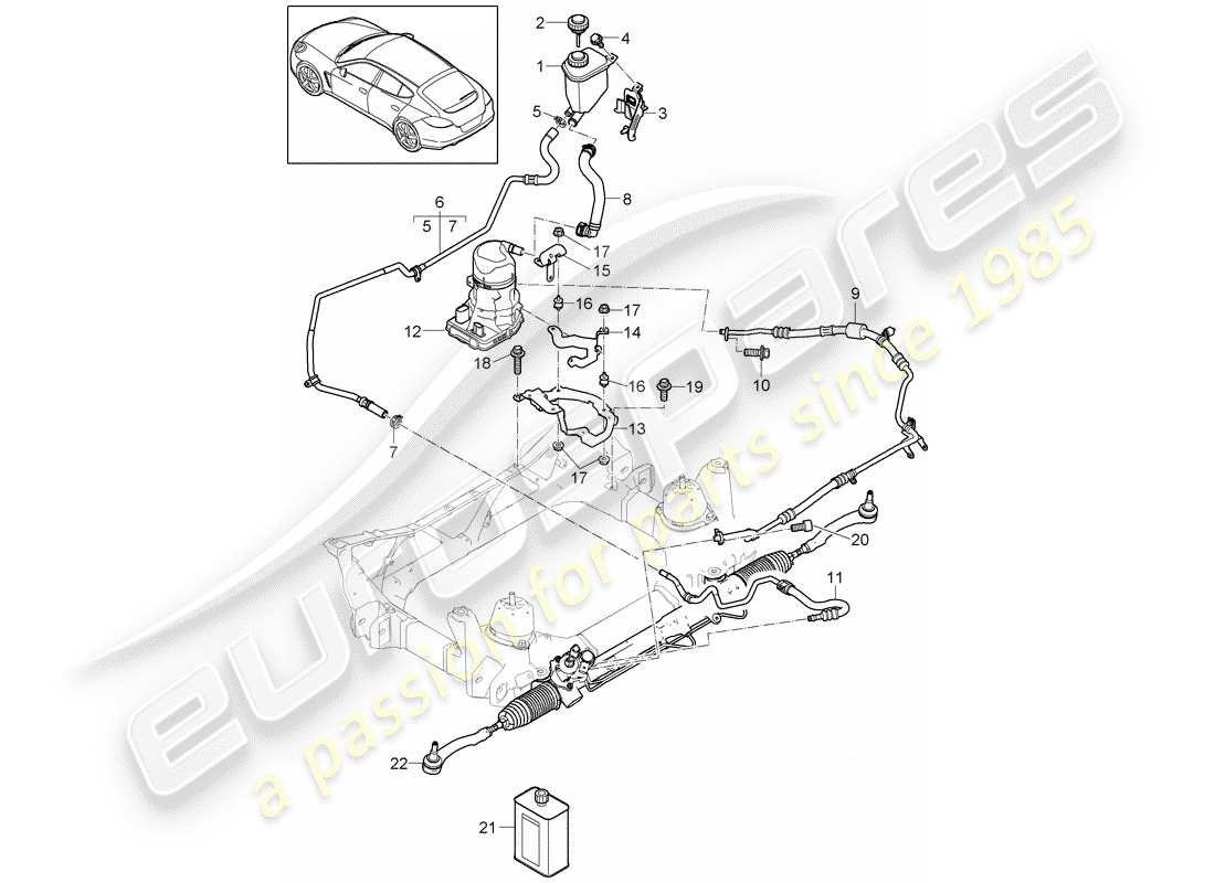 porsche 2013 (panamera 970) servosterzo diagramma delle parti