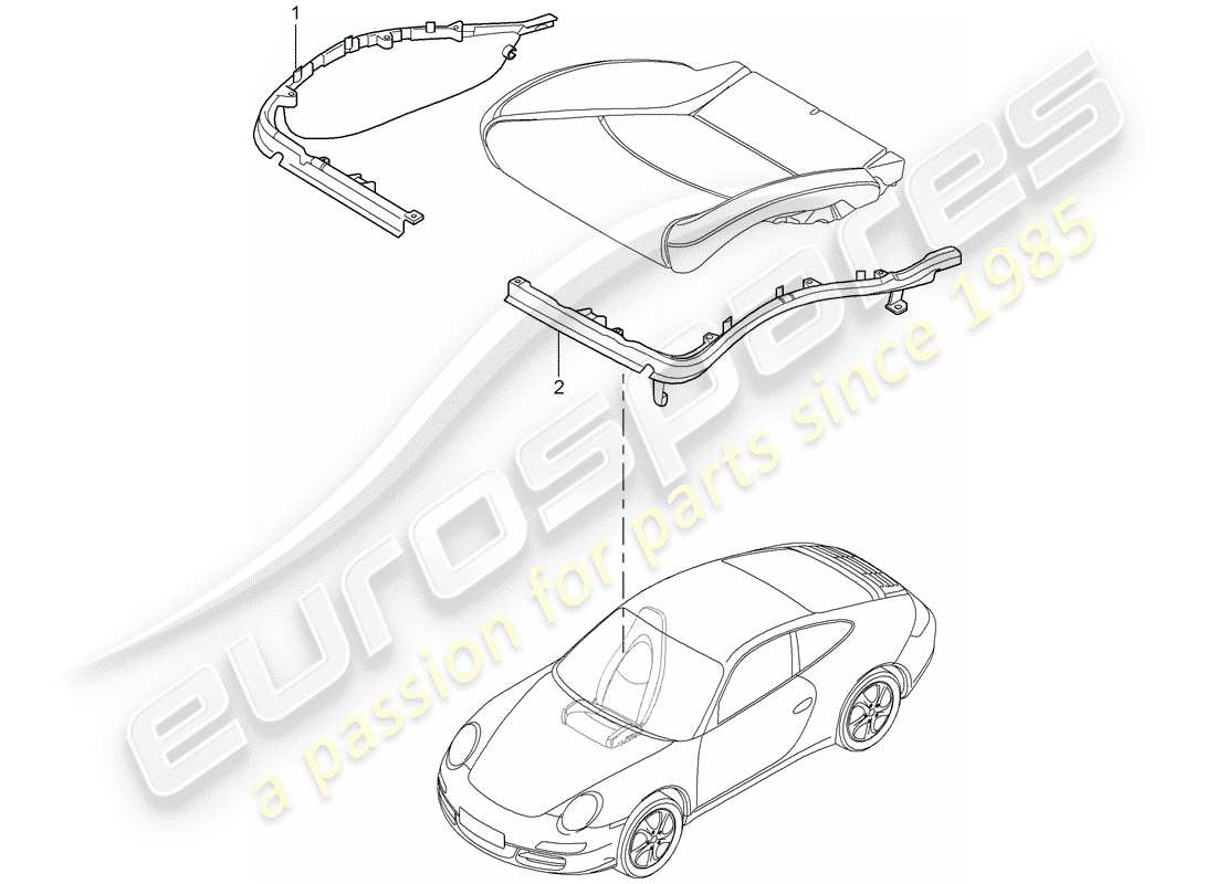 porsche 2013 (997-2 turbo / gt2 rs) porta cuscino diagramma delle parti